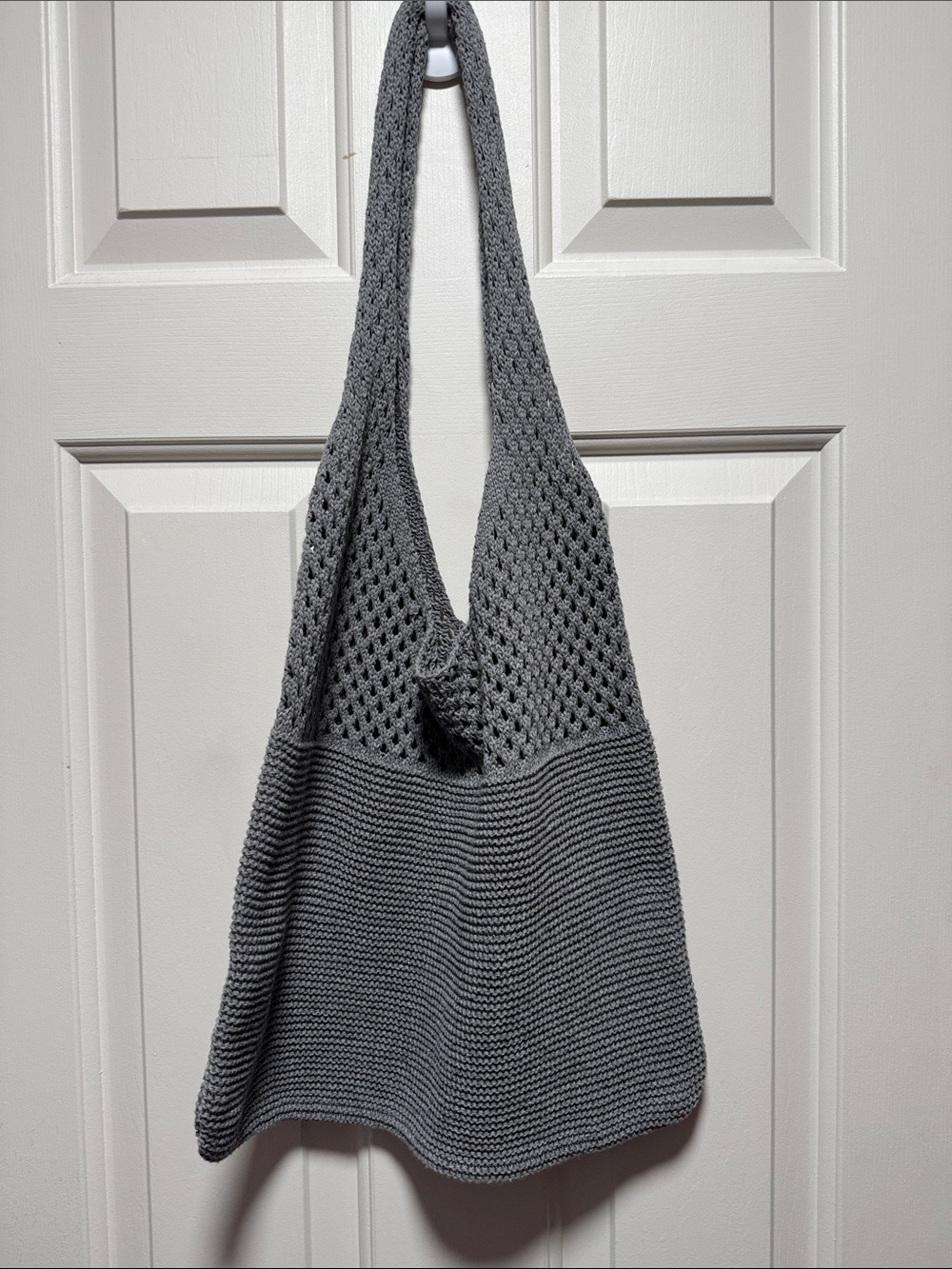 Gray or Mustard Knit Shoulder Bag Everyday Tote Boho Farmers Market Beach tote